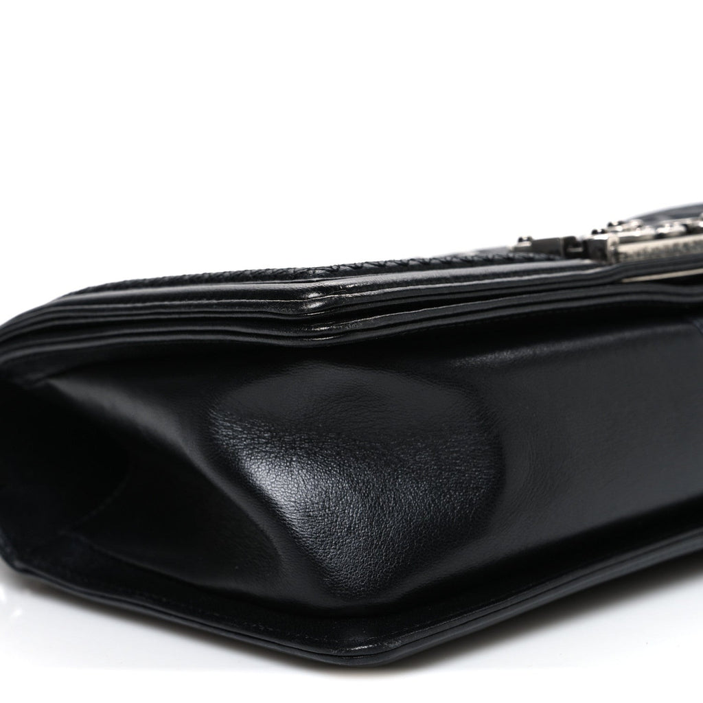 Chanel Lambskin Stitched Medium Boy Flap Black