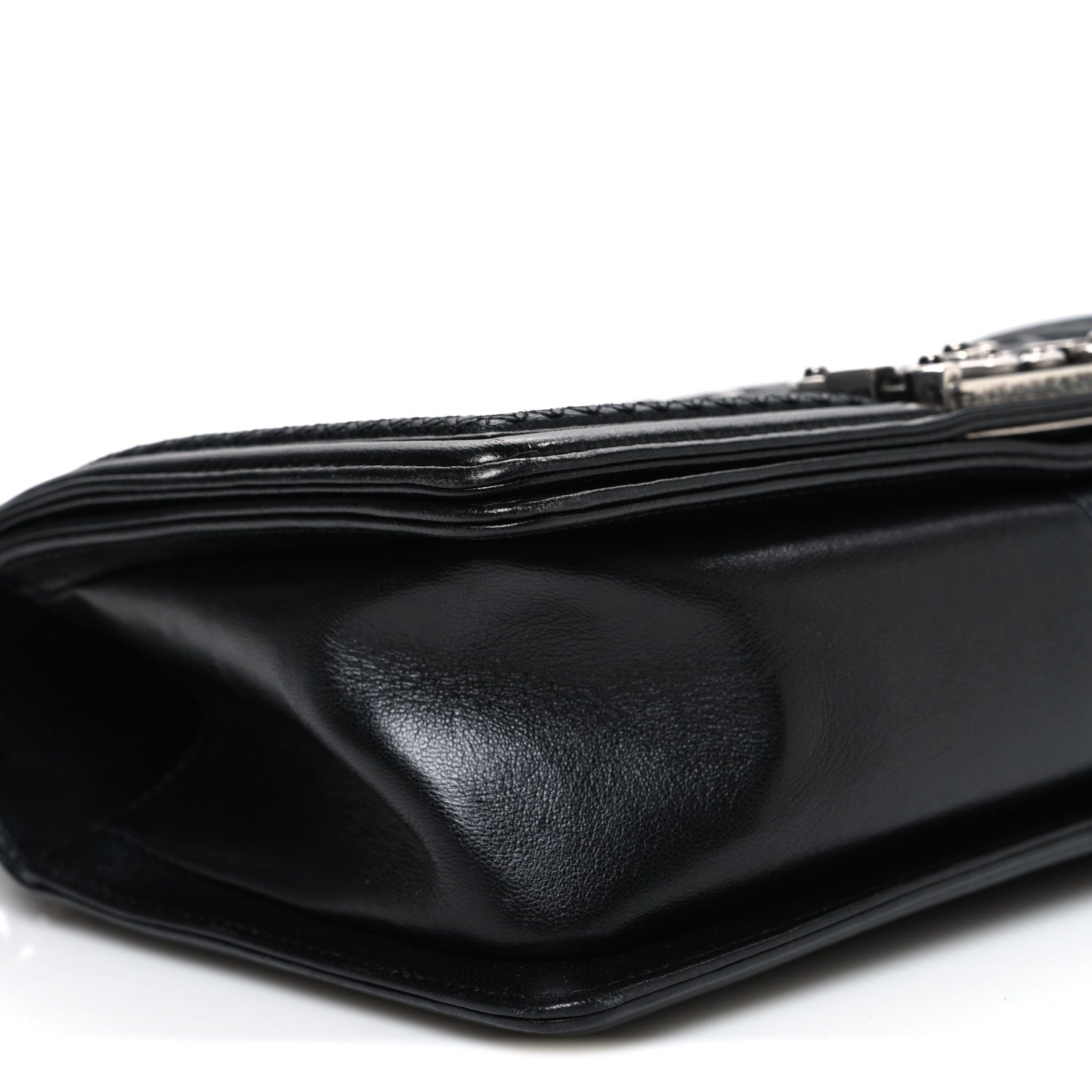 Chanel Lambskin Stitched Medium Boy Flap Black