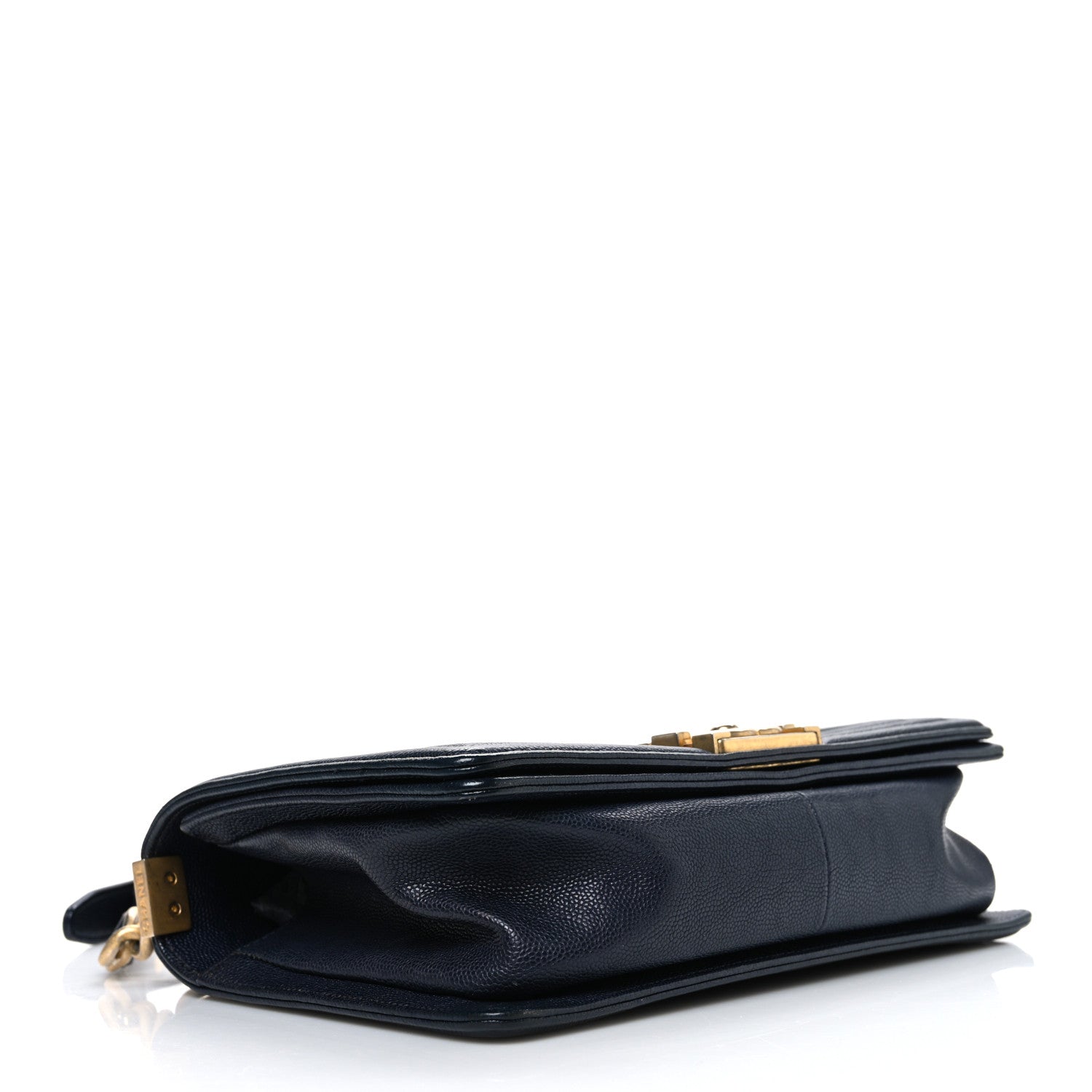 Chanel Metallic Caviar Quilted Medium Boy Flap Navy