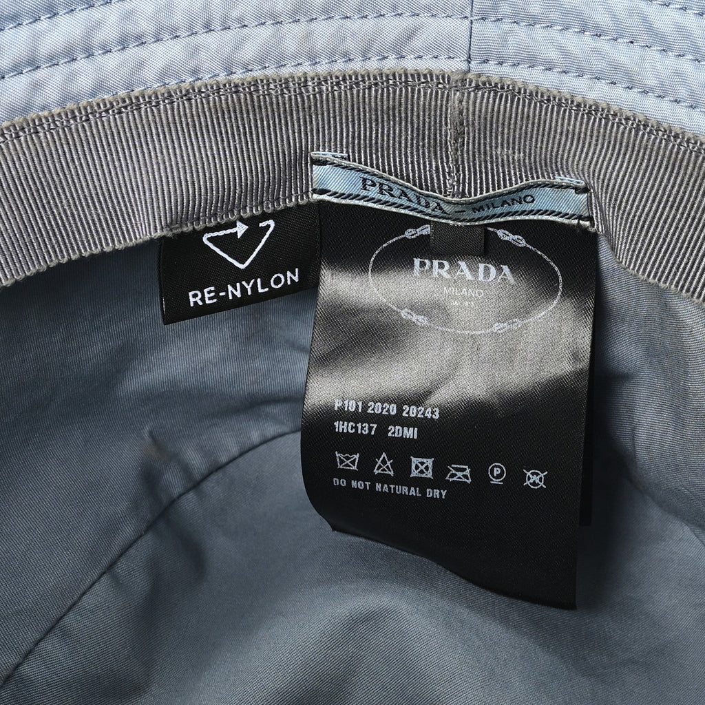 Prada Re-Nylon Metal Triangle Logo Womens Bucket Hat Astrale