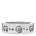 Gucci Sterling Silver 6mm GucciGhost Hamlet Skull Ring 50 5.25
