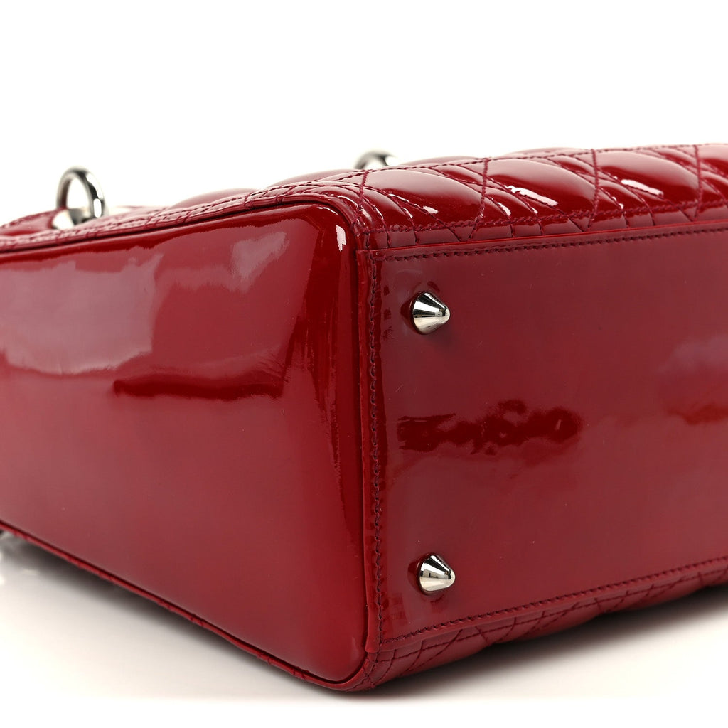 Christian Dior Patent Cannage Medium Lady Dior Red