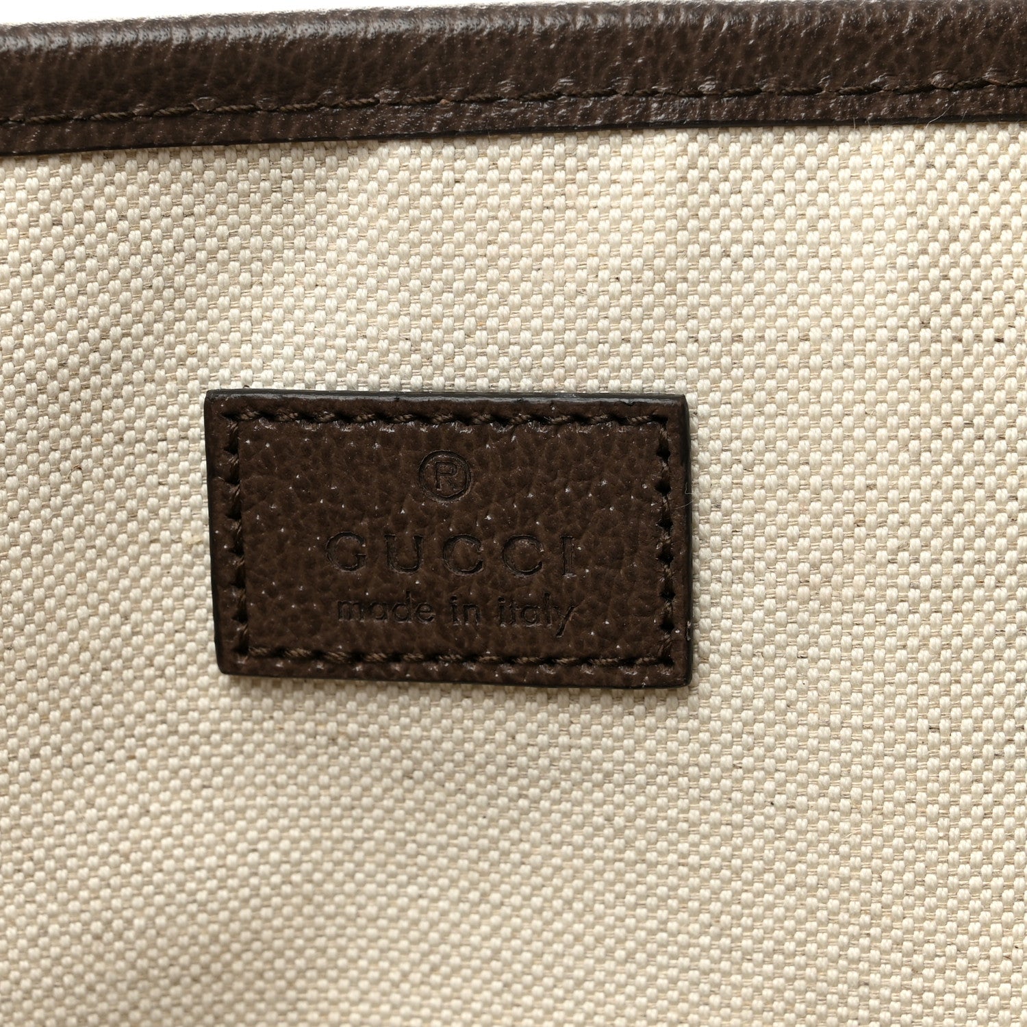 Gucci GG Supreme Monogram Textured Calfskin Small Ophidia Shoulder Tote Bag Beige Ebony New Acero