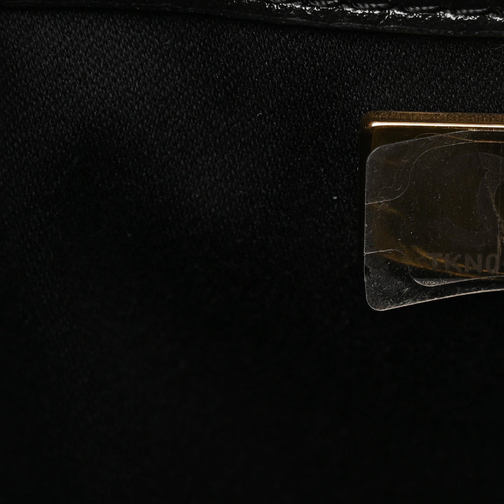 Chanel Shiny Crumpled Calfskin Quilted Mini Chanel 25 Handbag Black