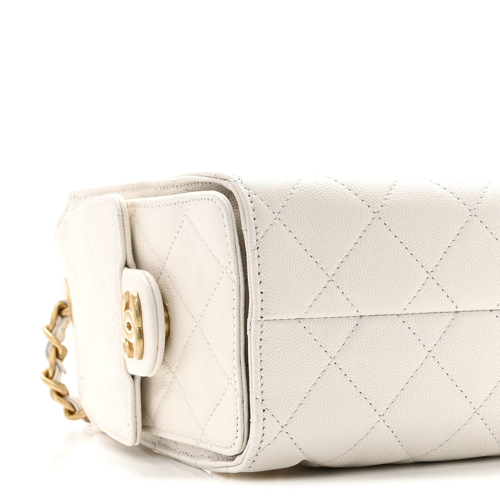 Chanel Caviar Quilted Mini Chanel 25 Handbag White
