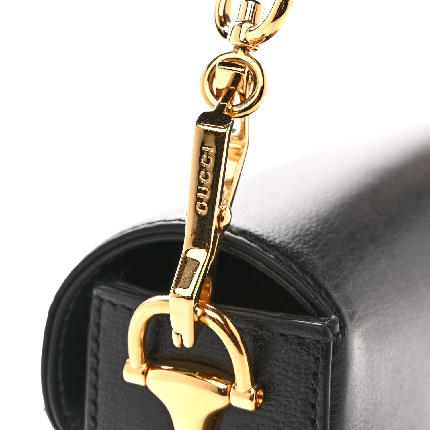 Gucci Azalea Calfskin Small Horsebit 1955 Chain Shoulder Bag Black