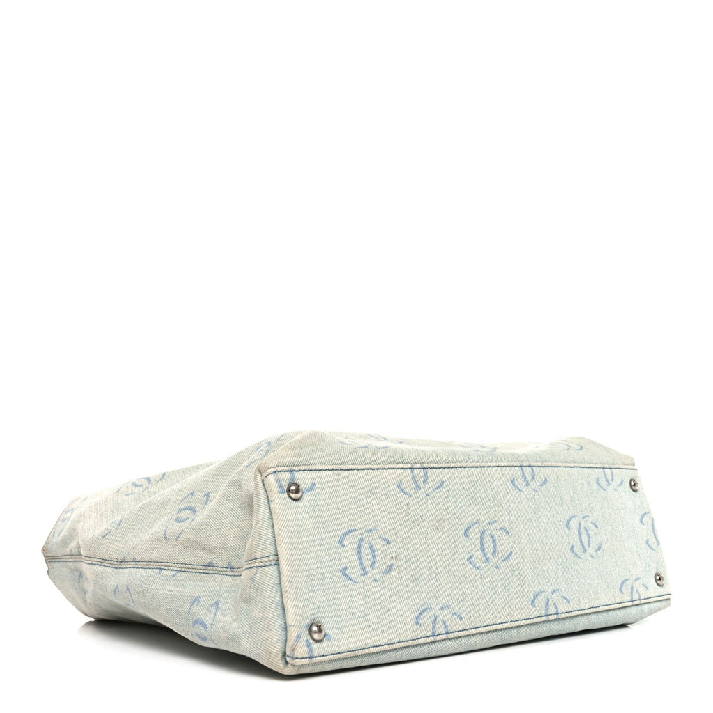 Chanel Denim Large CC Tote Light Blue