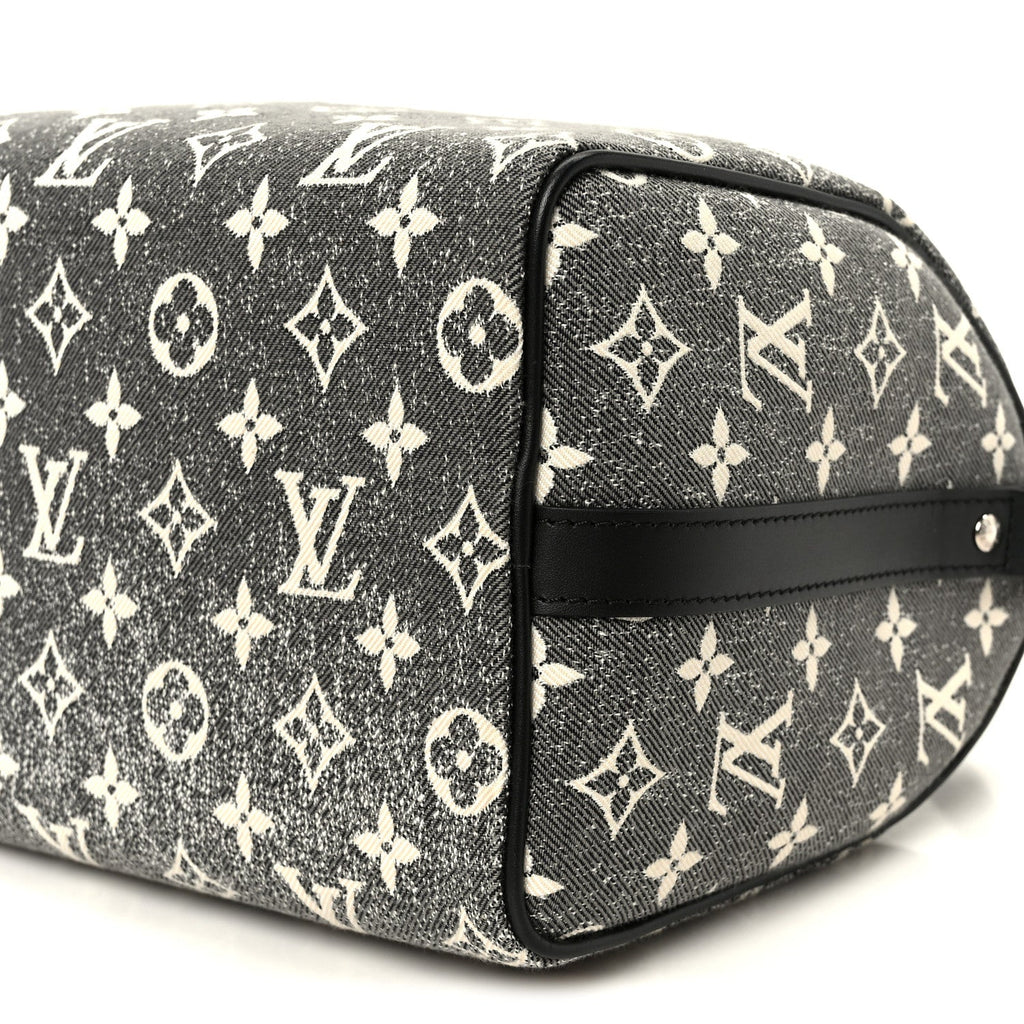 Louis Vuitton Denim Monogram Jacquard Speedy Bandouliere 25 Black