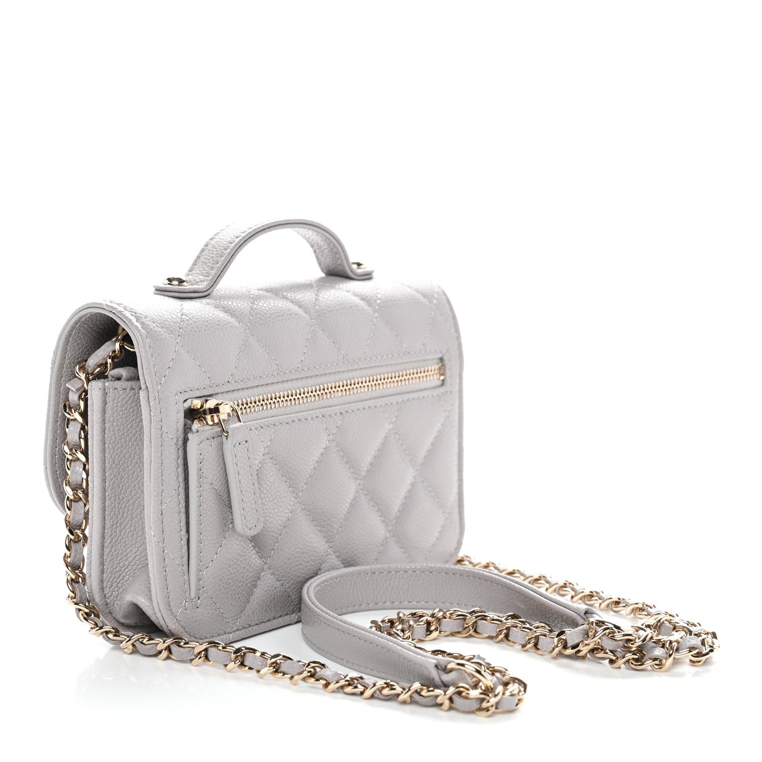 Chanel Caviar Quilted Mini Business Affinity Flap Grey