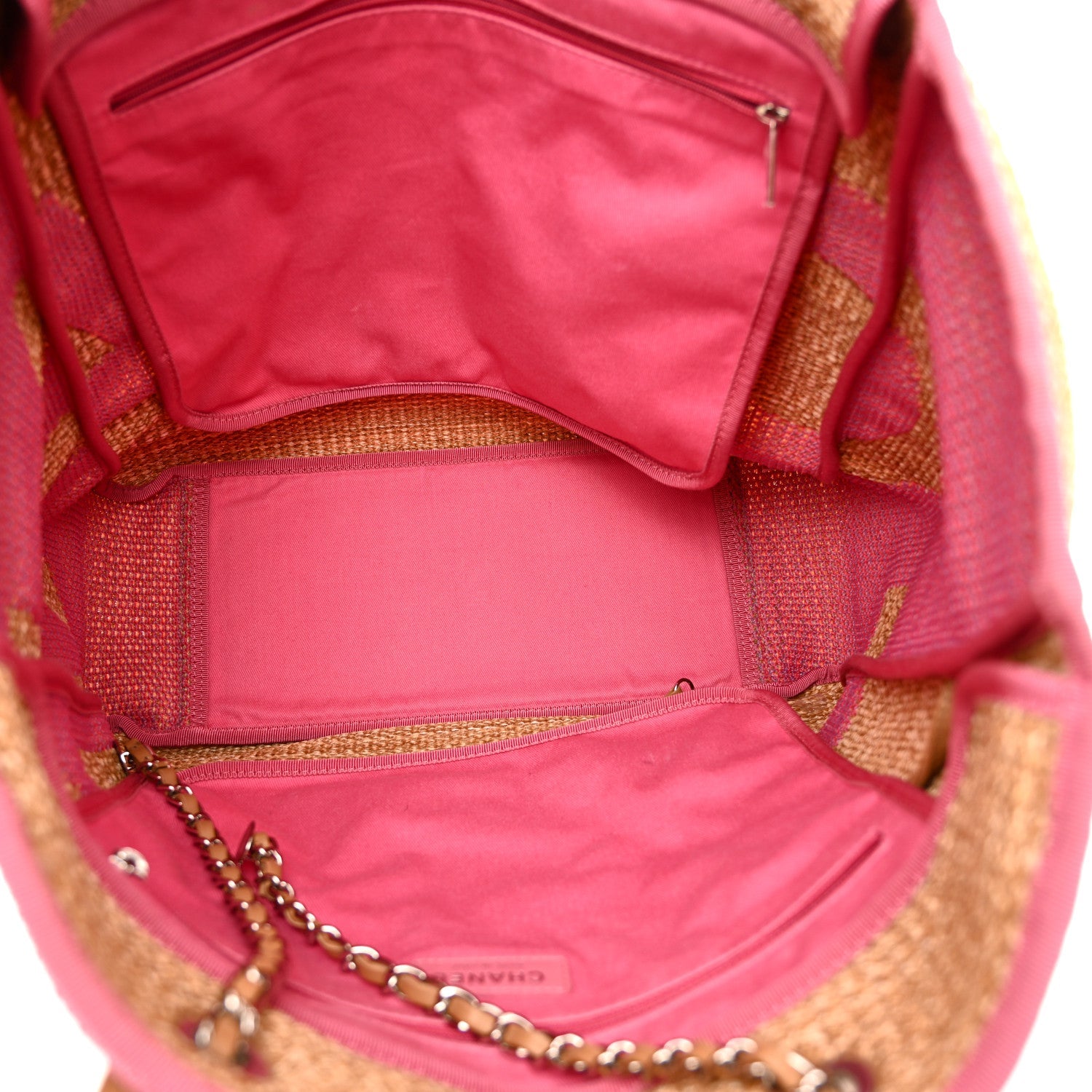 Chanel Mixed Fibers Large Shopping Bag Pink Beige