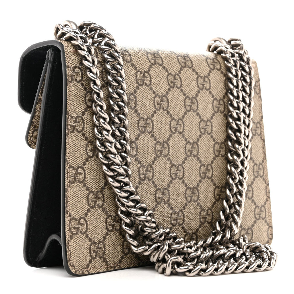 Gucci GG Supreme Monogram Mini Dionysus Shoulder Bag Black