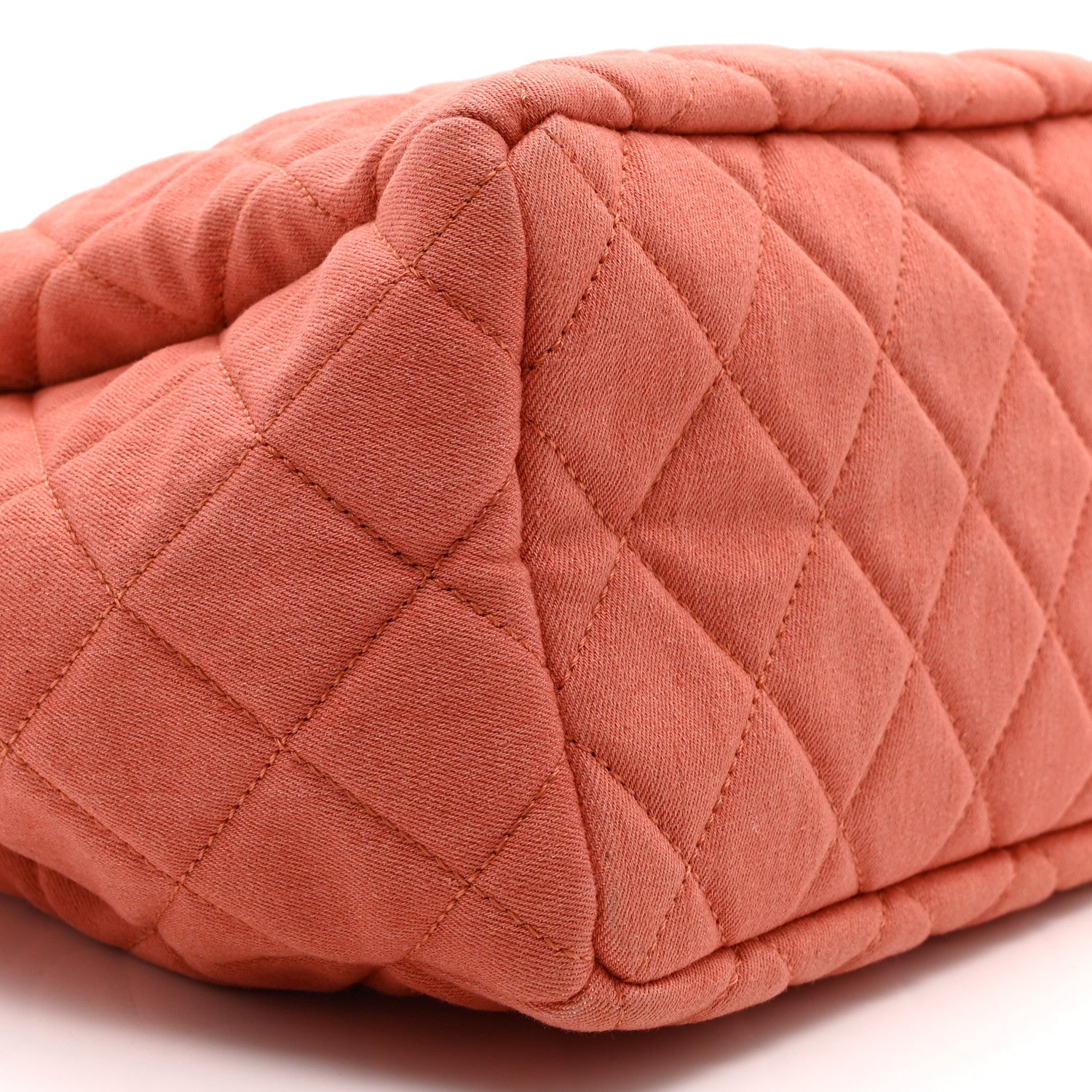 Chanel Washed Denim Quilted Small Urban Spirit Drawstring Bag Orange