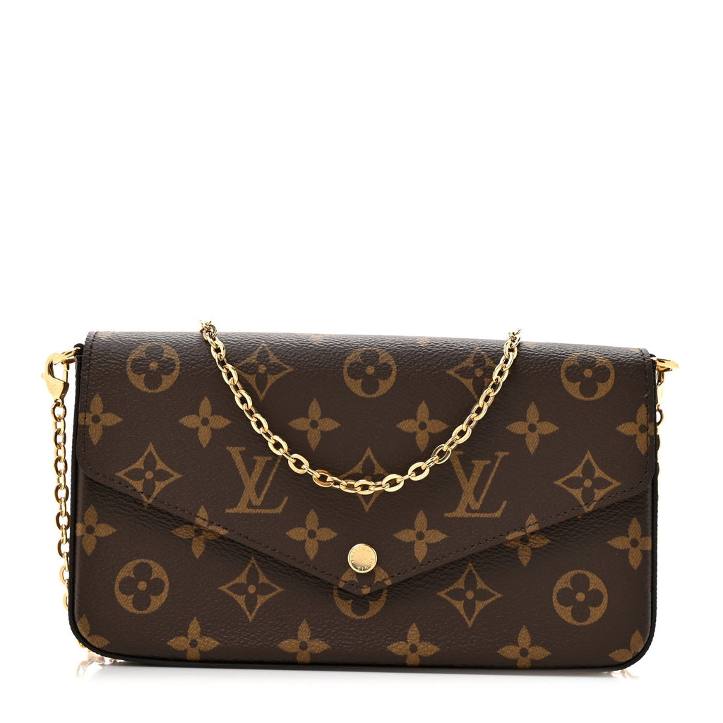 Louis Vuitton Monogram Pochette Felicie Chain Wallet Fuchsia