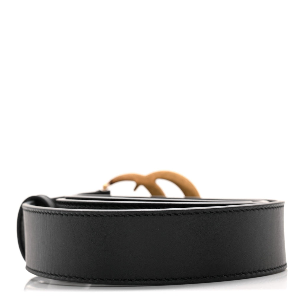 Gucci Calfskin Double G 30mm Belt 80 32 Black