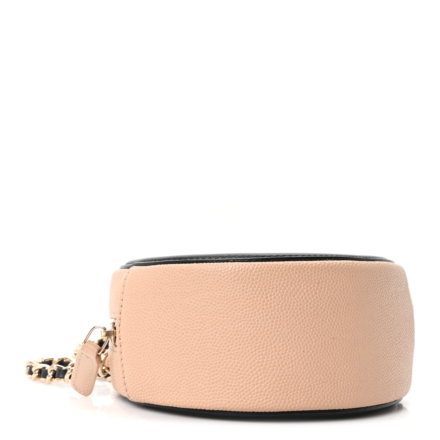 Chanel Caviar Quilted Round Filigree Crossbody Beige Black
