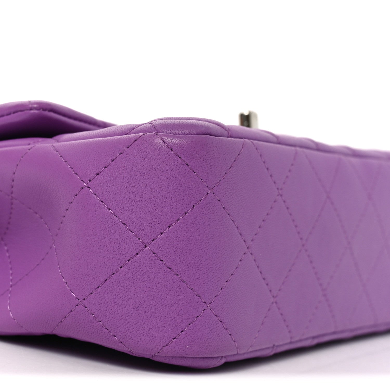 Chanel Lambskin Quilted Mini Rectangular Flap Purple