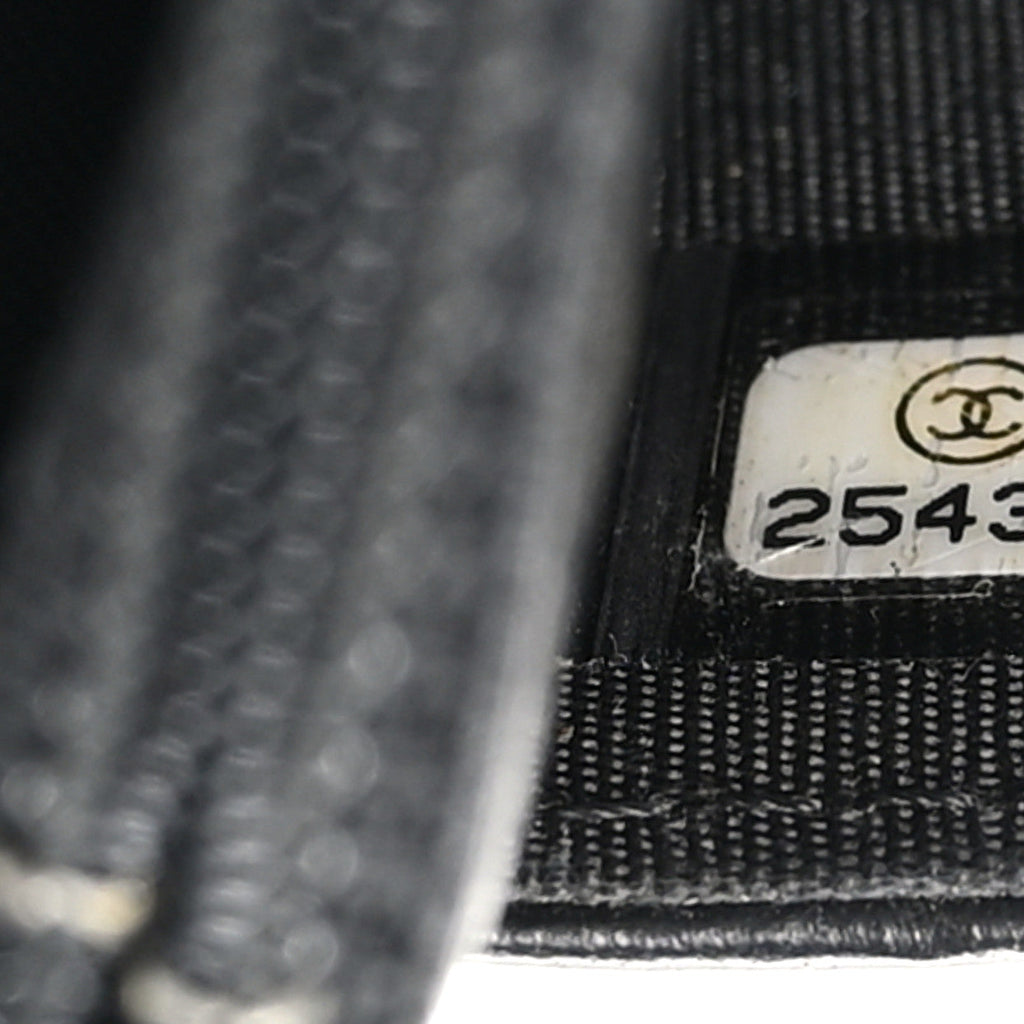 Chanel Lambskin Chevron Boy Wallet On Chain WOC Black