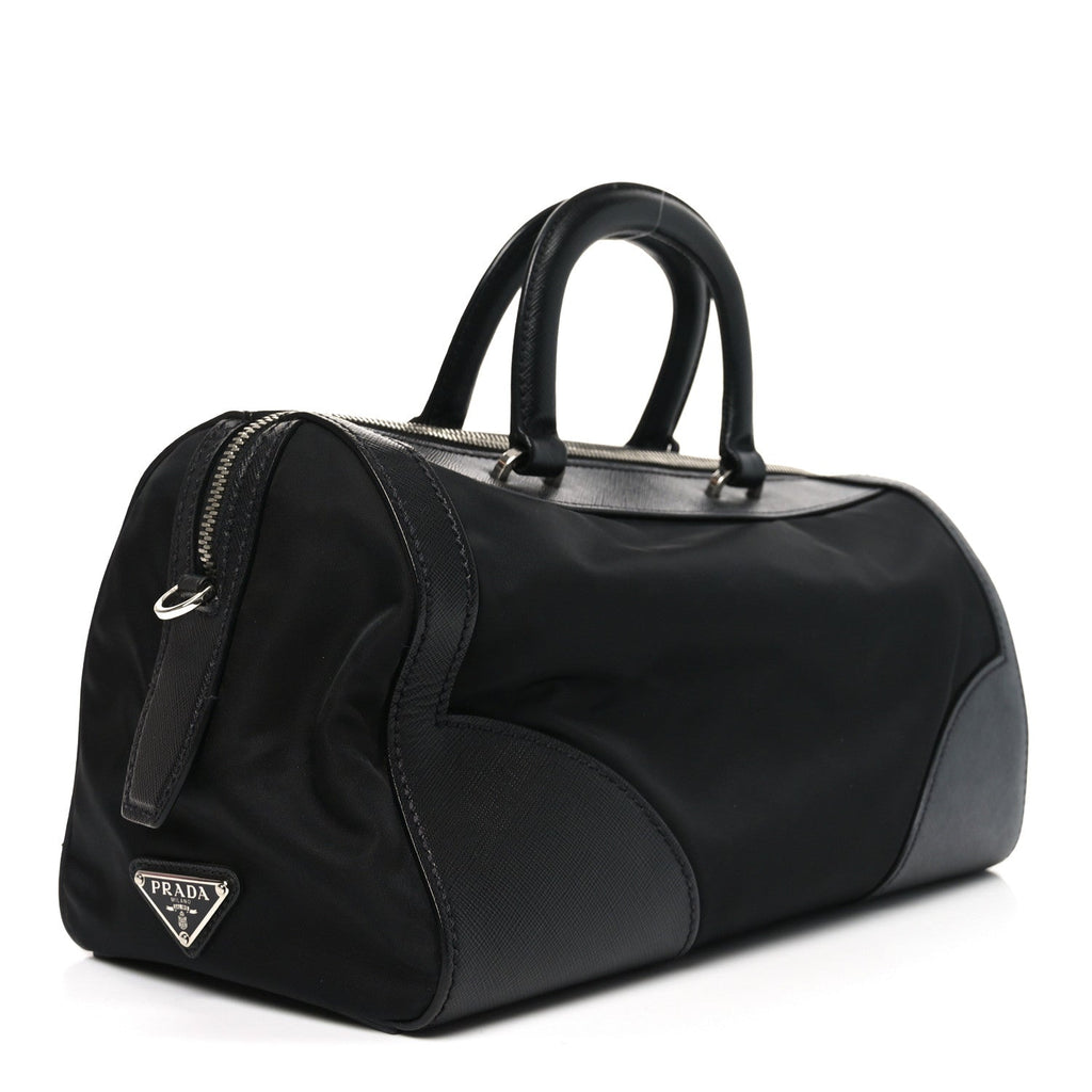 Prada Nylon Saffiano Top Handle Bag Black