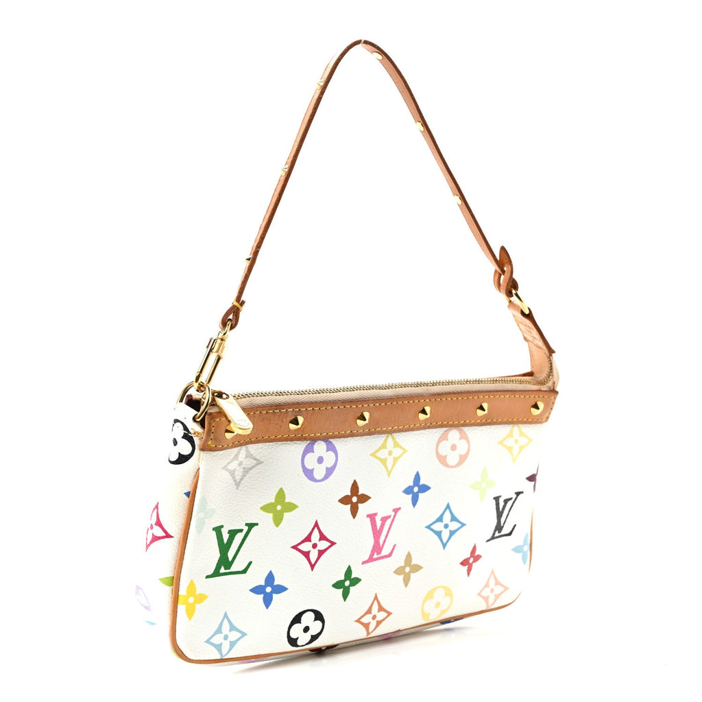 Louis Vuitton Monogram Multicolor Pochette Accessories White