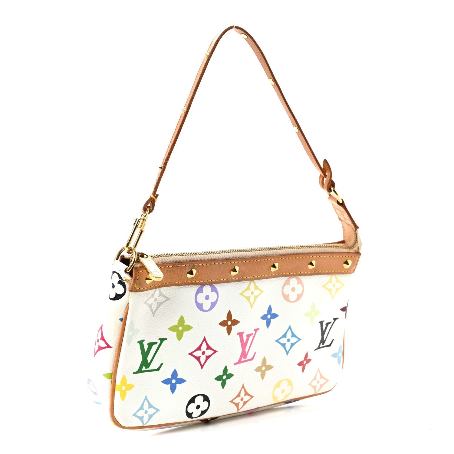 Louis Vuitton Monogram Multicolor Pochette Accessories White