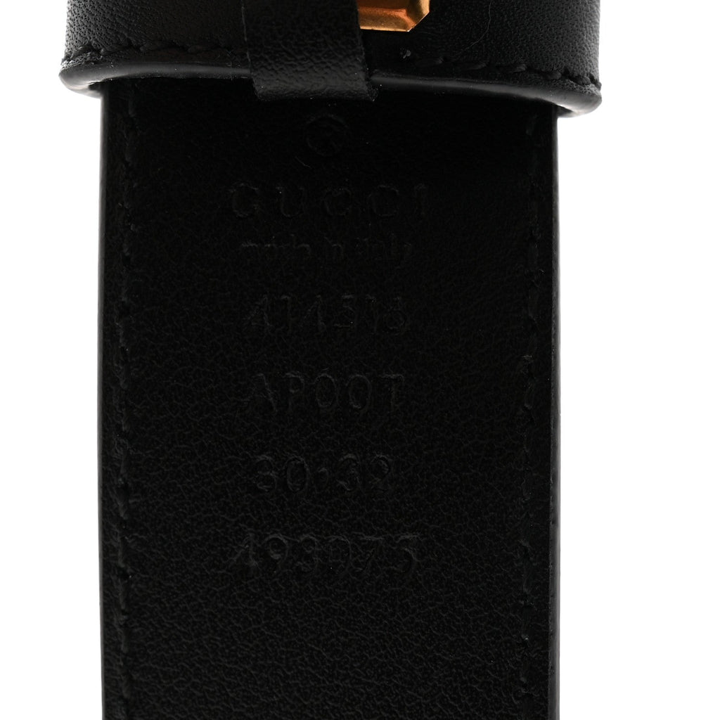 Gucci Calfskin Double G 30mm Belt 80 32 Black