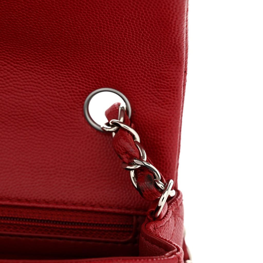 Chanel Caviar Quilted Mini Rectangular Flap Dark Red