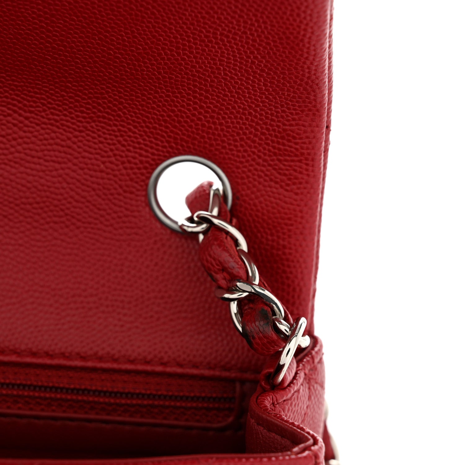Chanel Caviar Quilted Mini Rectangular Flap Dark Red