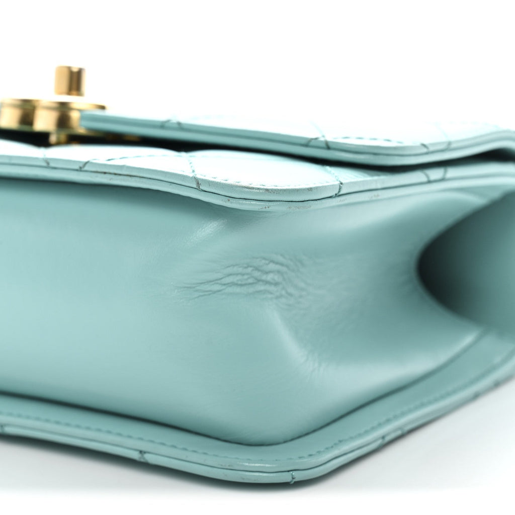 Chanel Calfskin Quilted Mini Perfect Fit Flap Turquoise