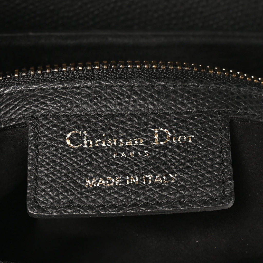Christian Dior Grained Calfskin Saddle Bag Black