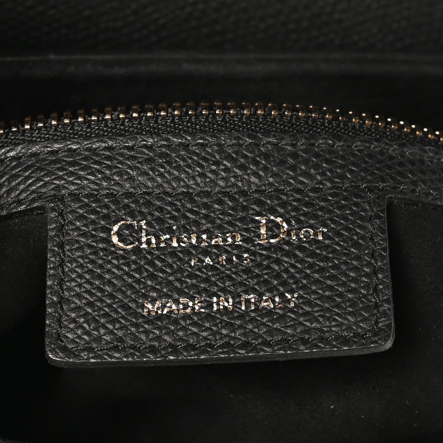 Christian Dior Grained Calfskin Saddle Bag Black