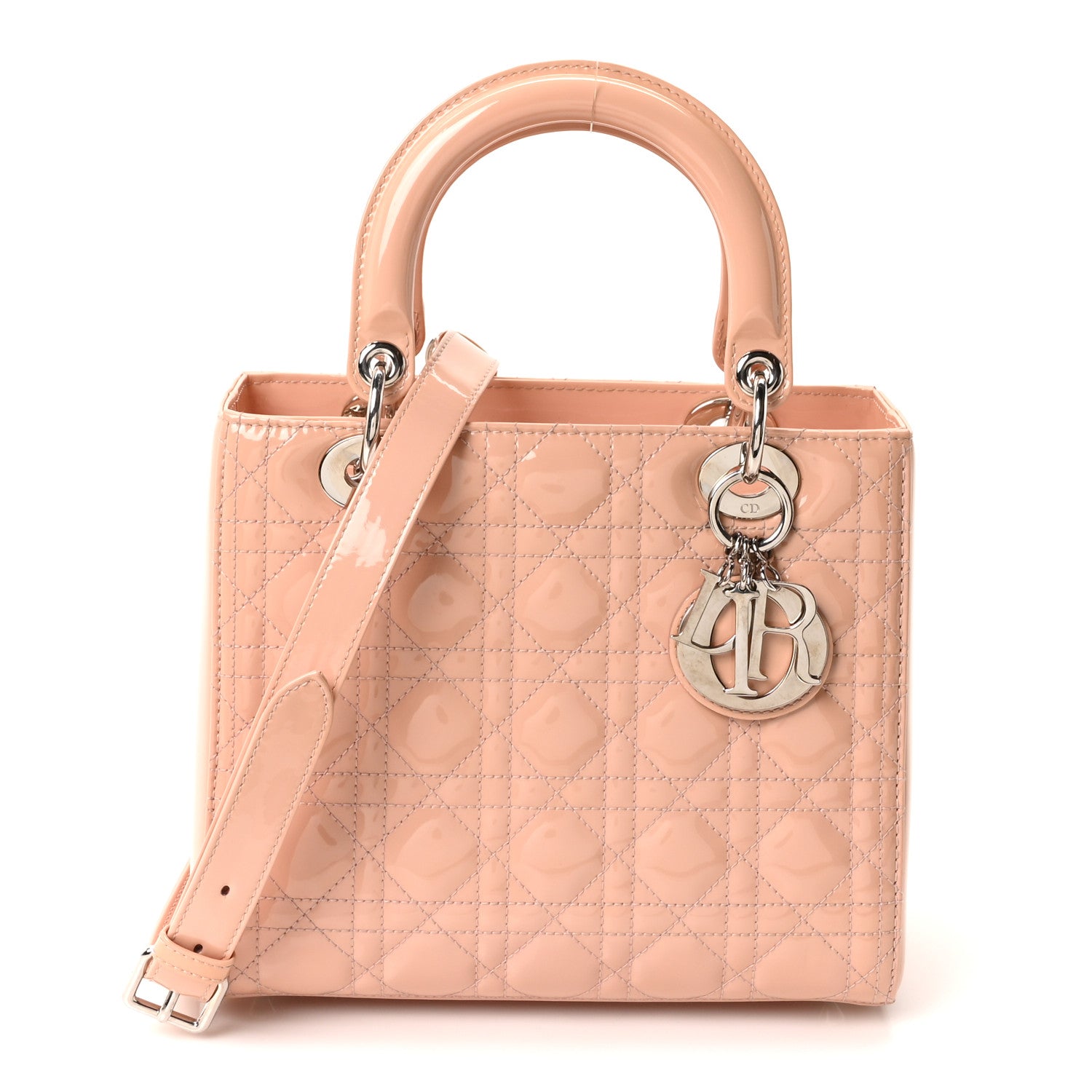 Christian Dior Patent Cannage Medium Lady Dior Light Pink