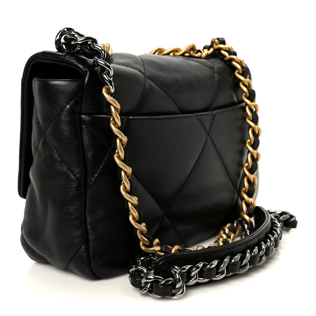 Chanel Lambskin Quilted Medium Chanel 19 Flap Black