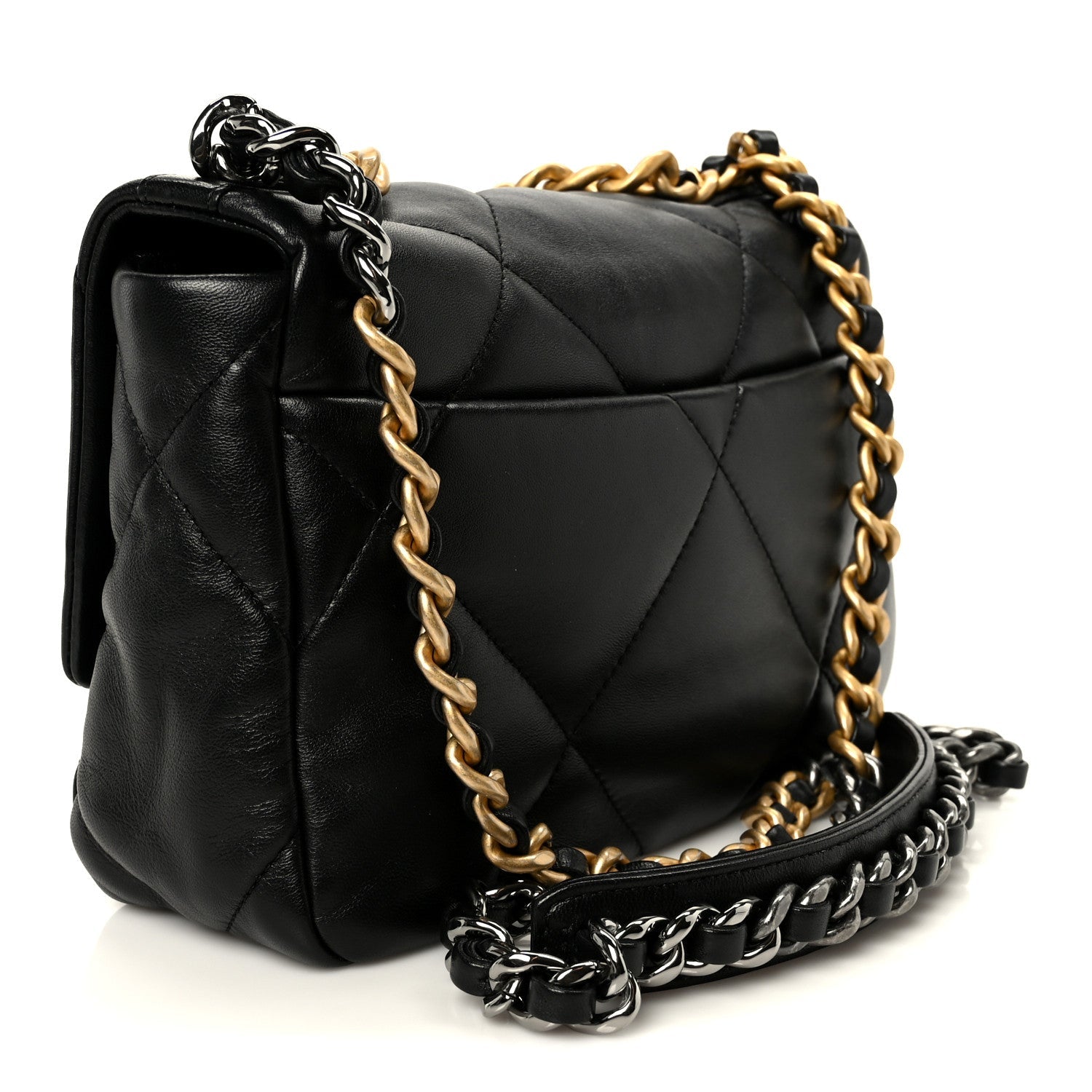 Chanel Lambskin Quilted Medium Chanel 19 Flap Black