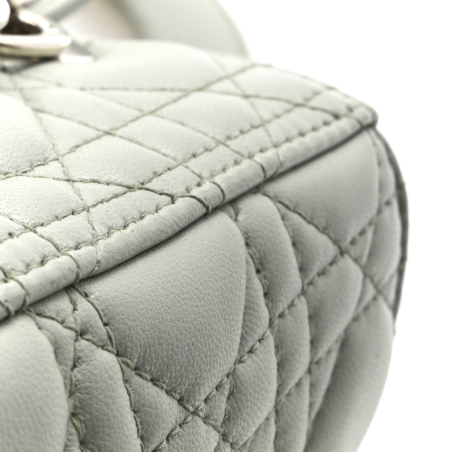 Christian Dior Lambskin Cannage Medium Lady Dior Green