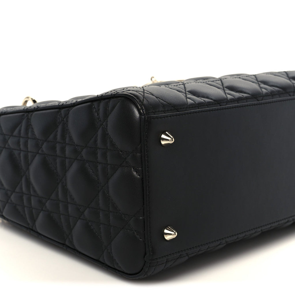 Christian Dior Lambskin Cannage Medium Lady Dior Black
