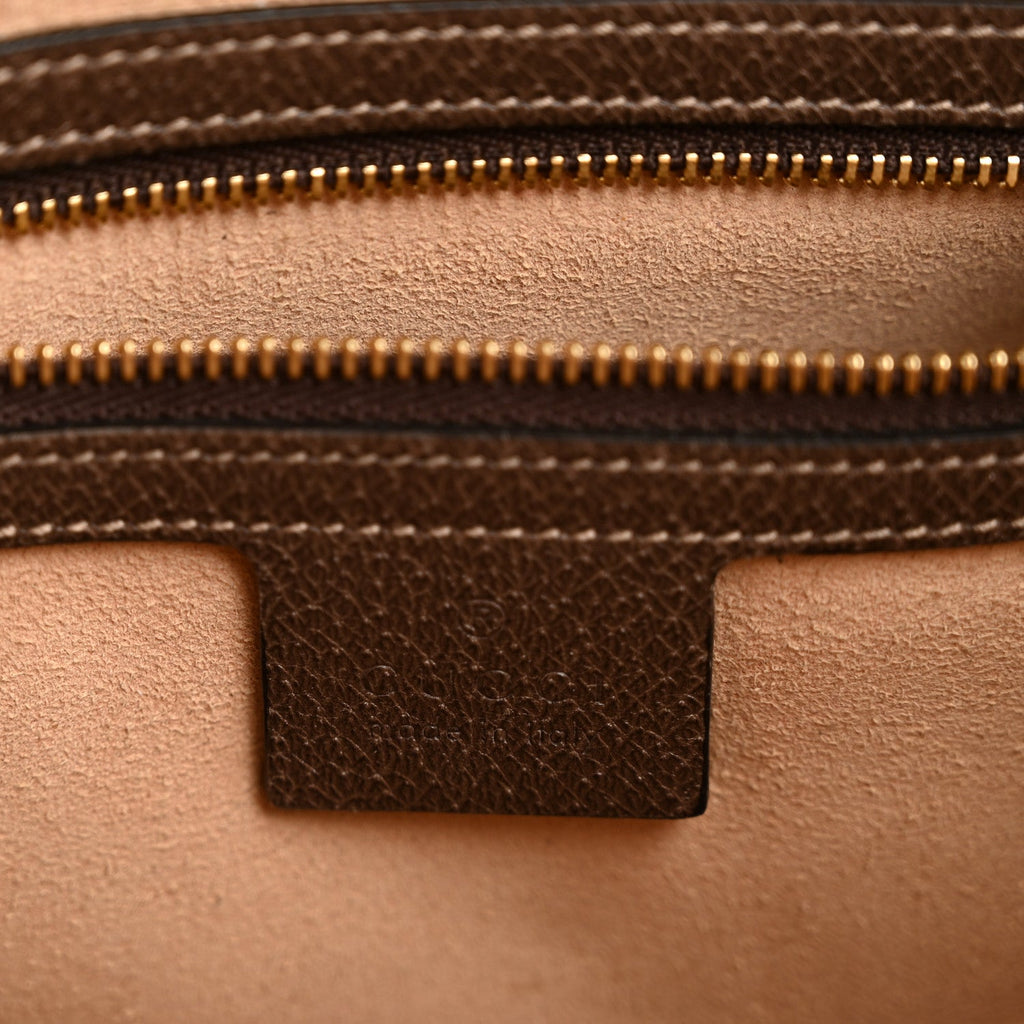 Gucci GG Supreme Monogram Web Small Ophidia Shoulder Bag Brown