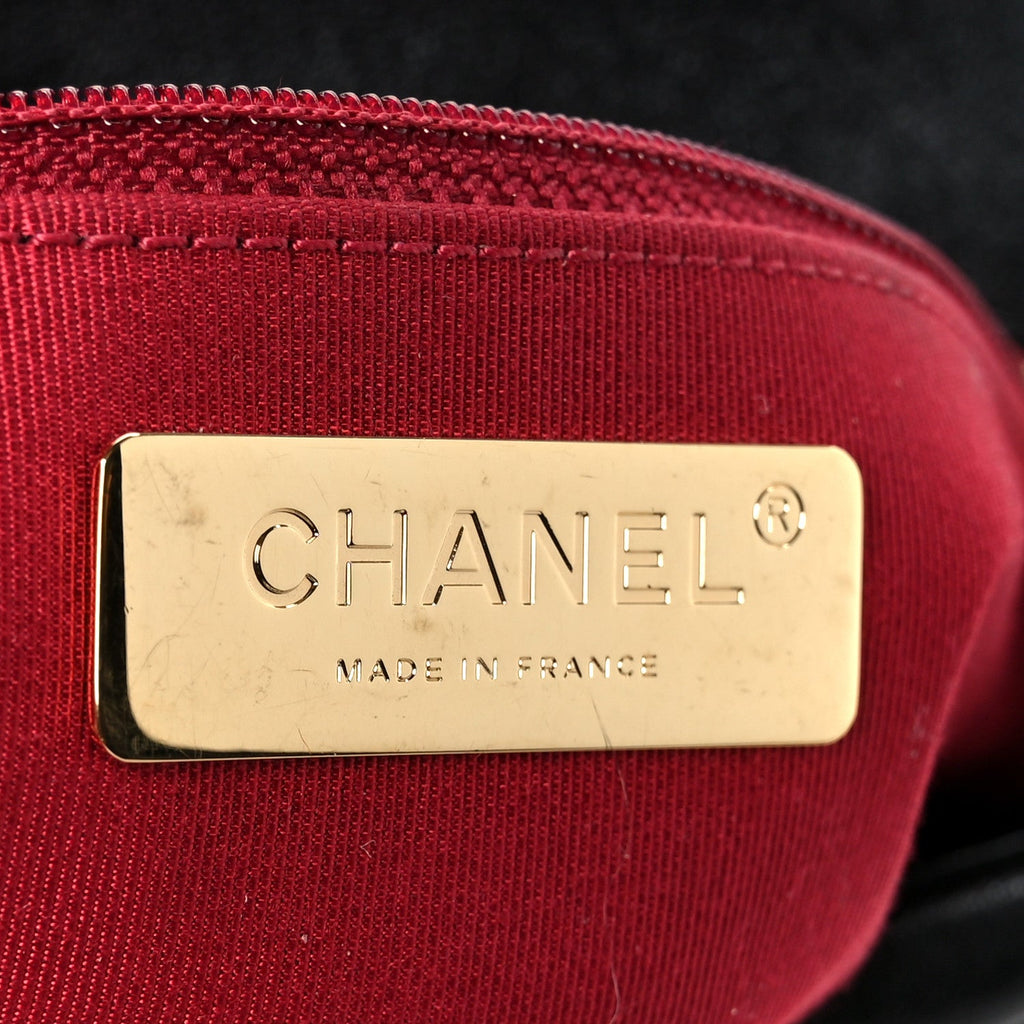 Chanel Goatskin Quilted Large Chanel 19 Flap Black