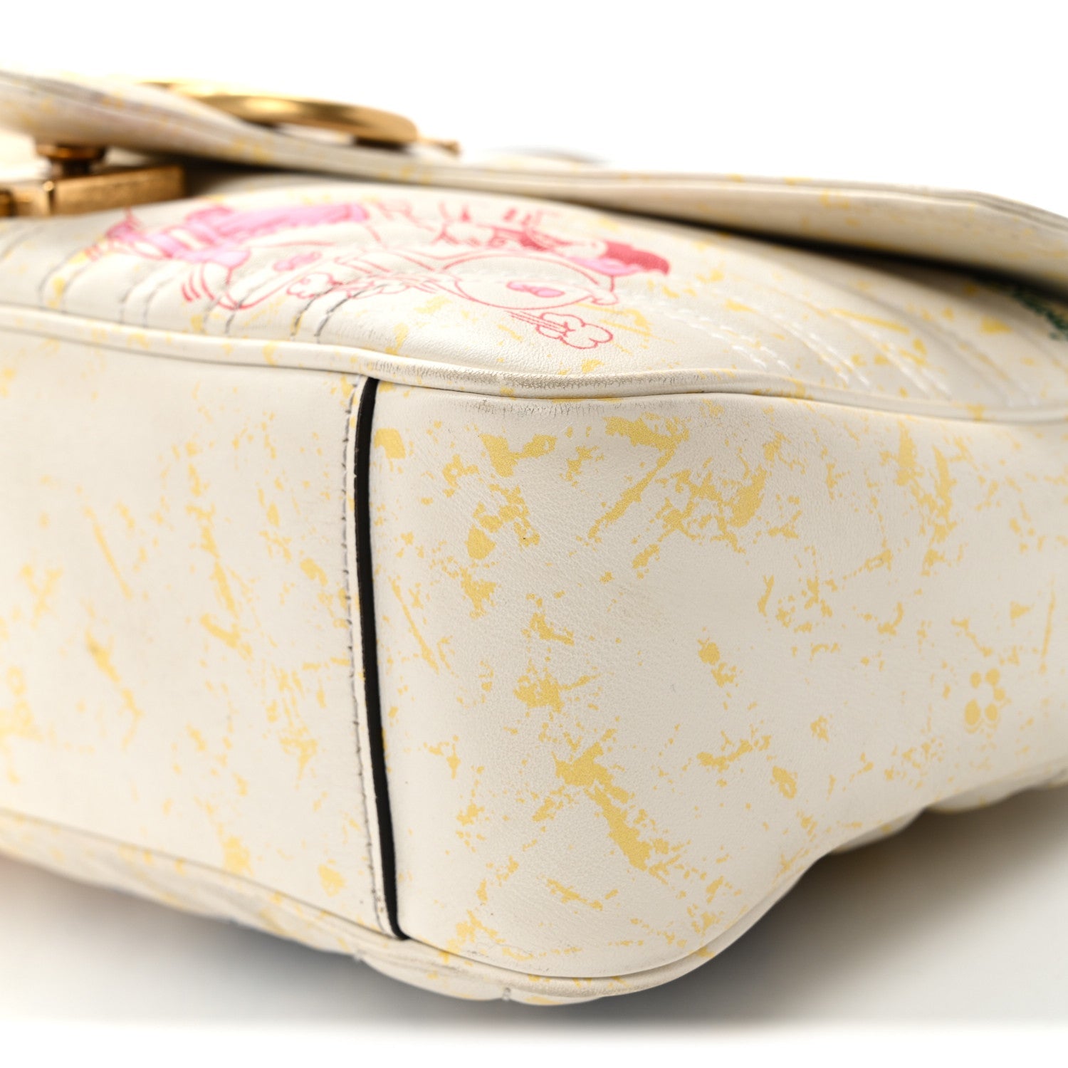 Gucci X DISNEY Calfskin Matelasse Mickey Minnie Mouse Medium GG Marmont Shoulder Bag Multicolor