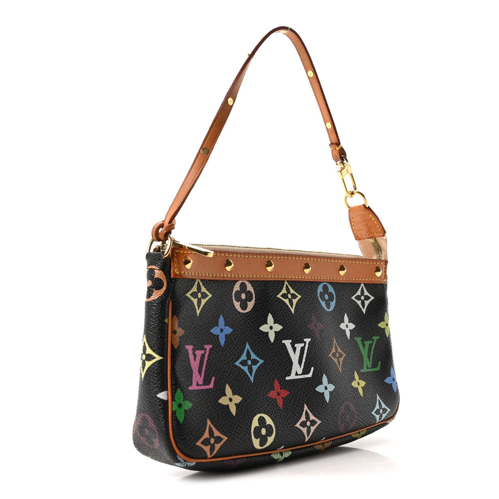 Louis Vuitton Monogram Multicolor Pochette Accessories Black