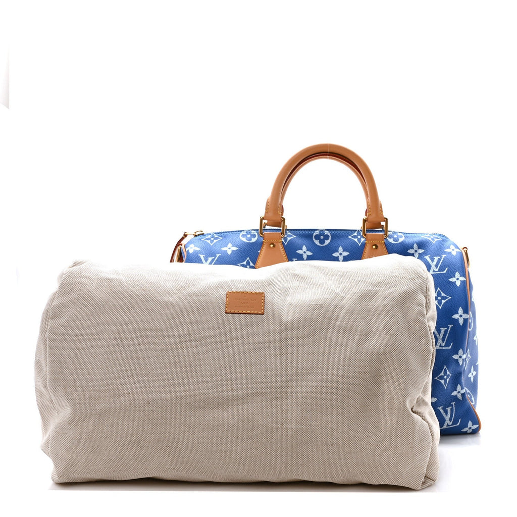 Louis Vuitton Calfskin Monogram Speedy P9 Bandouliere 40 Blue