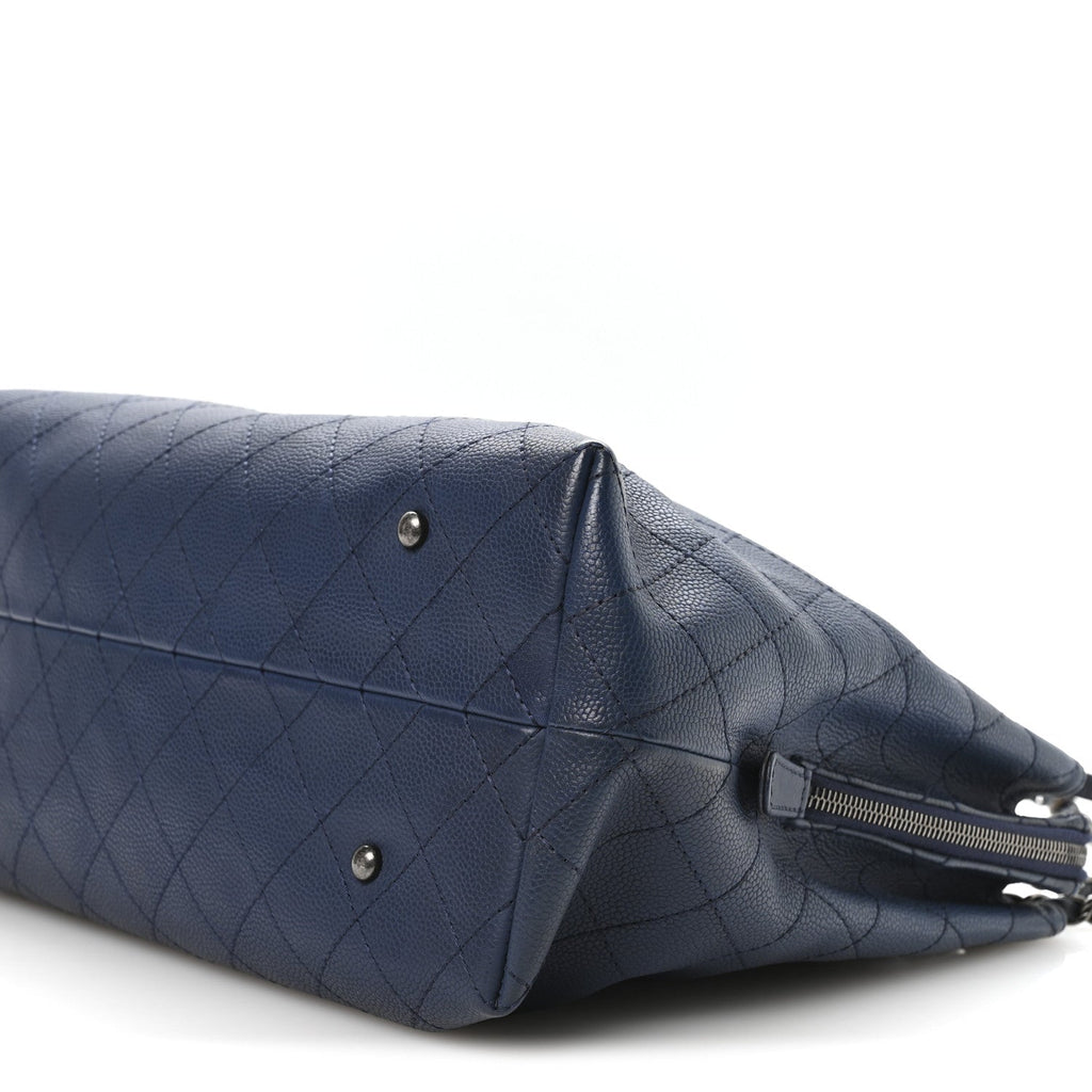 Chanel Grained Vegetal Calfskin Urban Shopping Tote Blue
