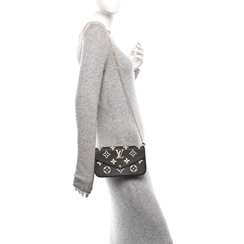 Louis Vuitton Empreinte Monogram Giant Felicie Pochette Black Beige