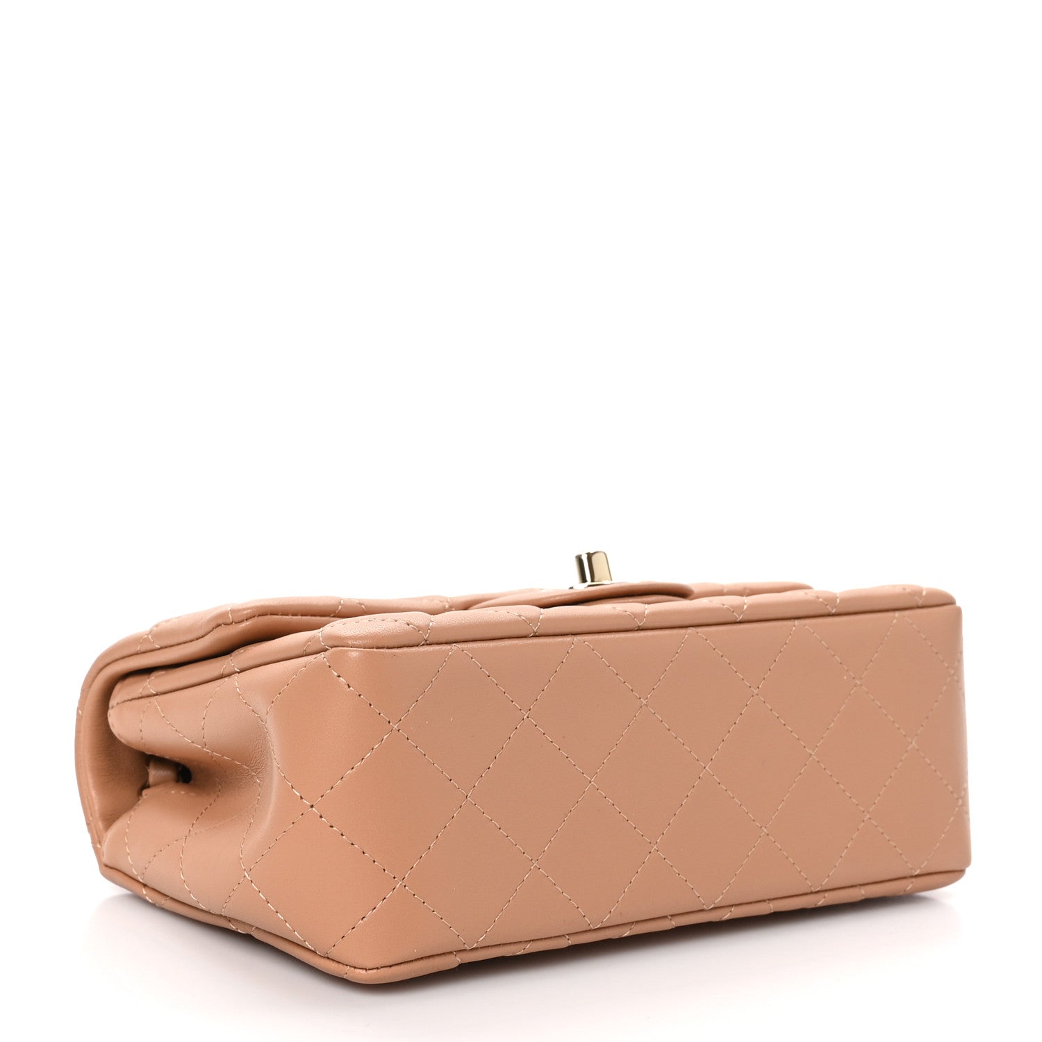 Chanel Lambskin Quilted Mini Rectangular Flap Brown