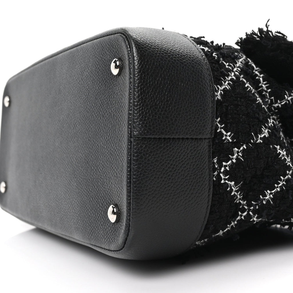 Chanel Tweed Trip Top Handle Flap Black