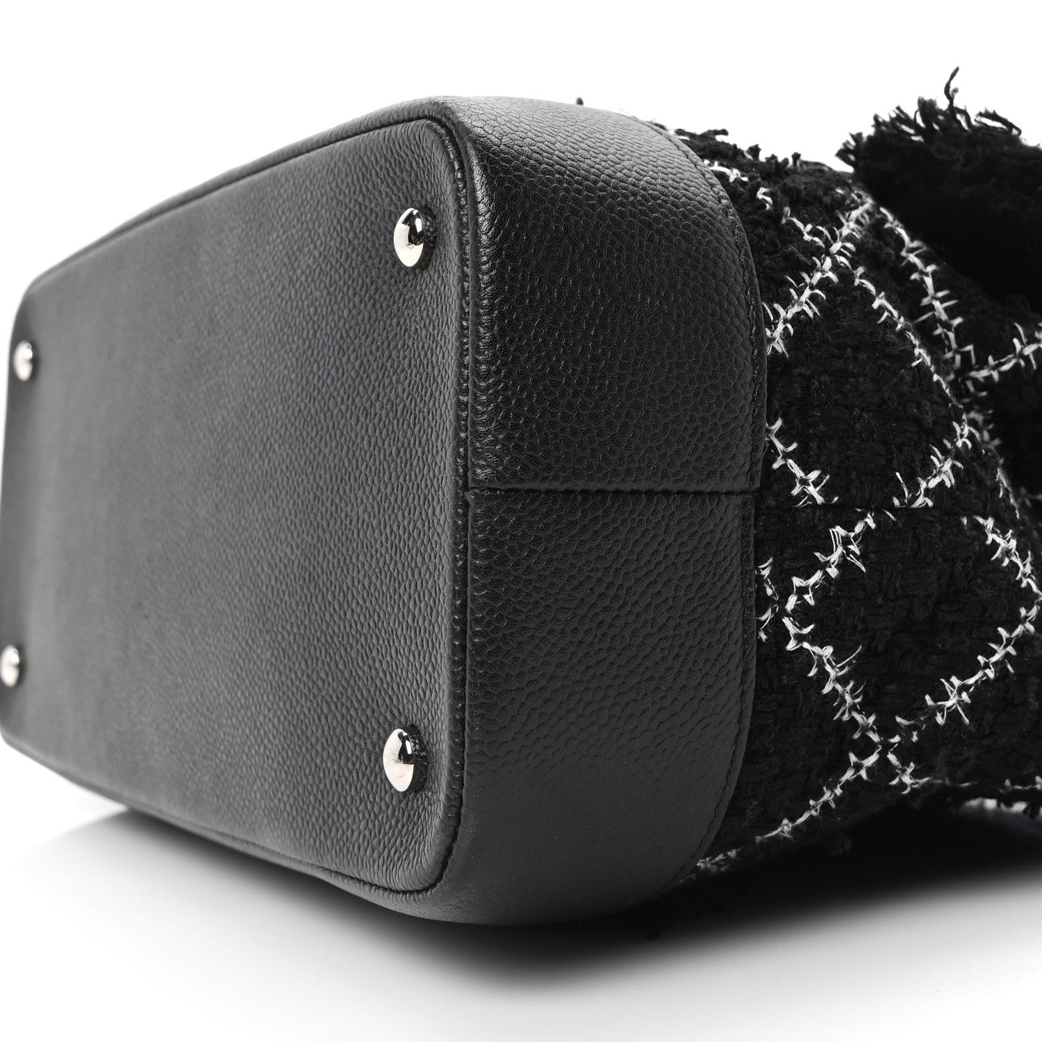 Chanel Tweed Trip Top Handle Flap Black