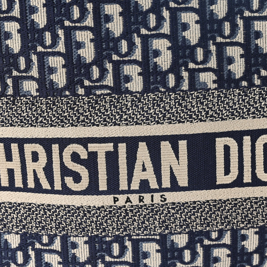 Christian Dior Oblique Large Book Tote Blue Multicolor