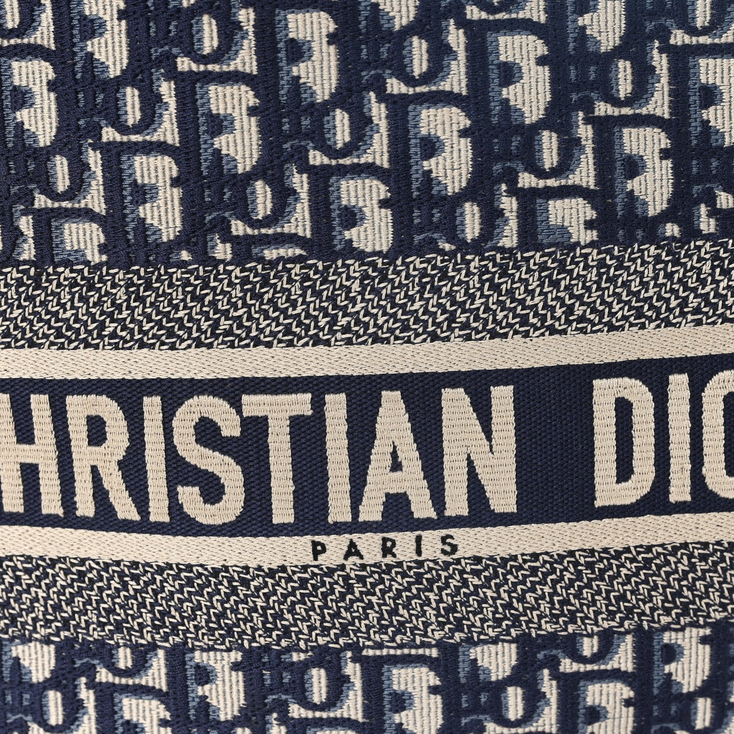 Christian Dior Oblique Large Book Tote Blue Multicolor