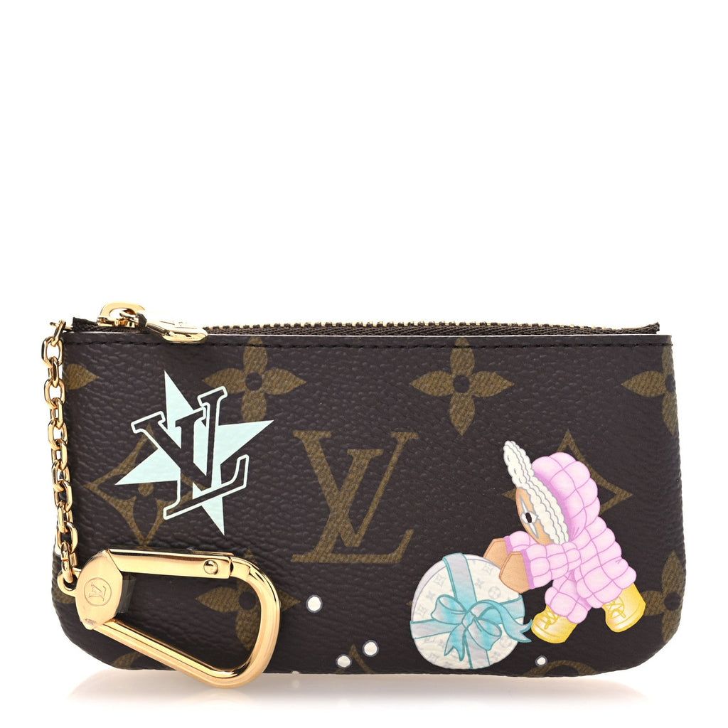 Louis Vuitton Monogram 2025 Christmas Animation Key Pouch Azur Frost