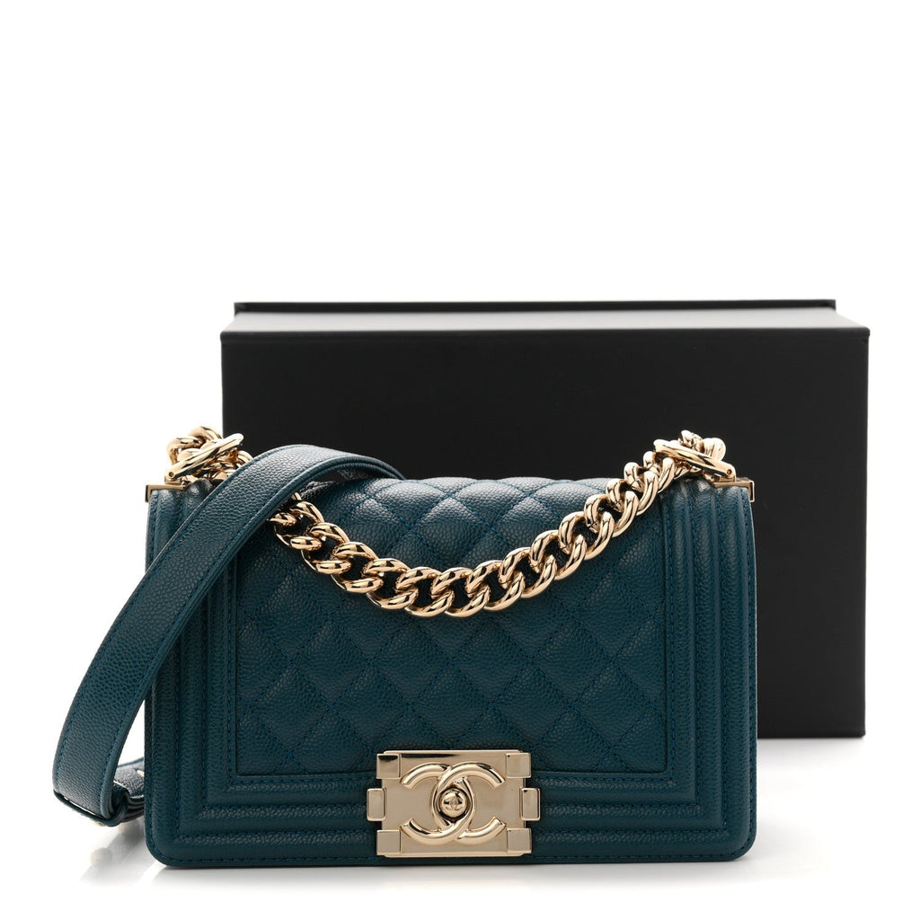 Chanel Caviar Quilted Small Boy Flap Dark Blue