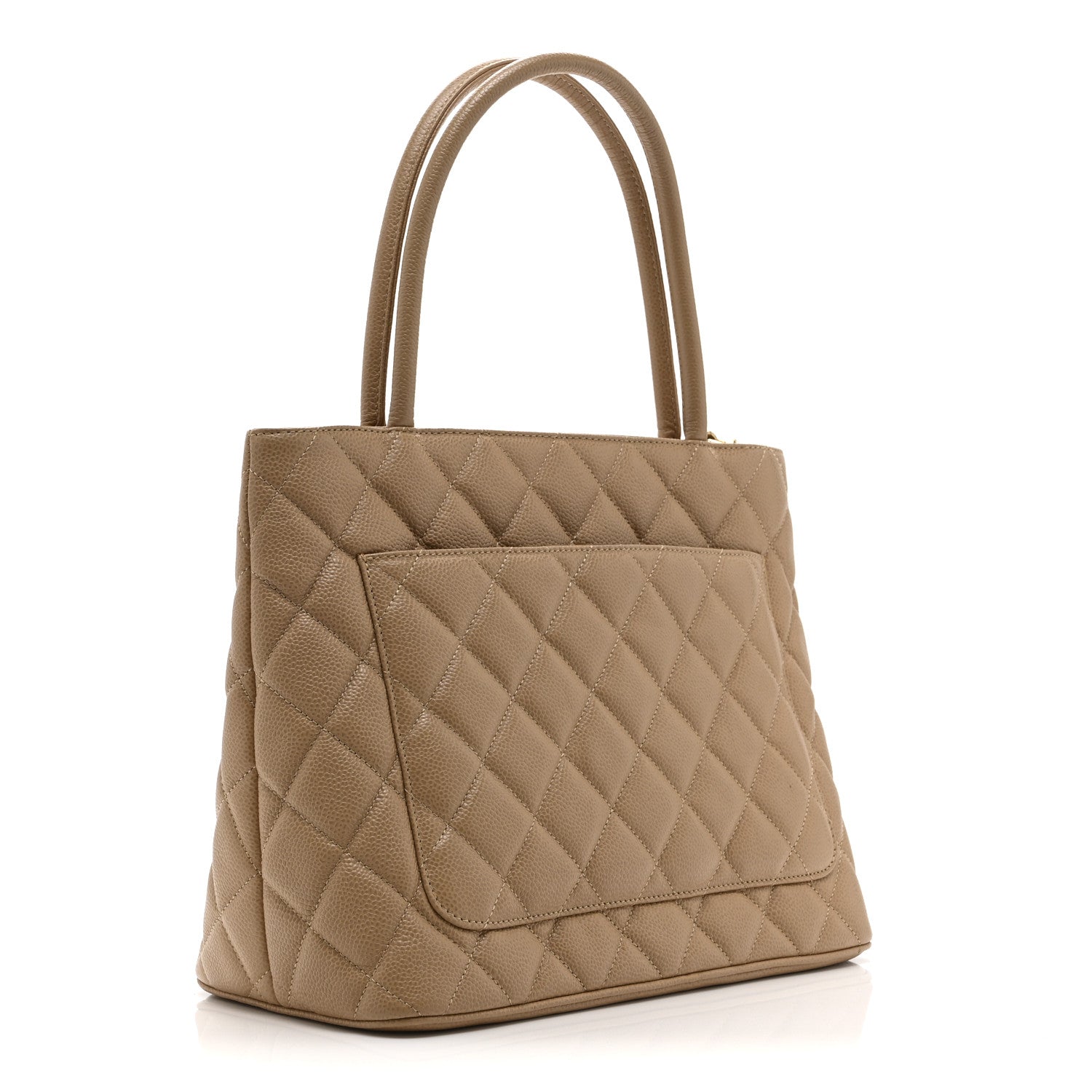 Chanel Caviar Quilted Medallion Tote Beige